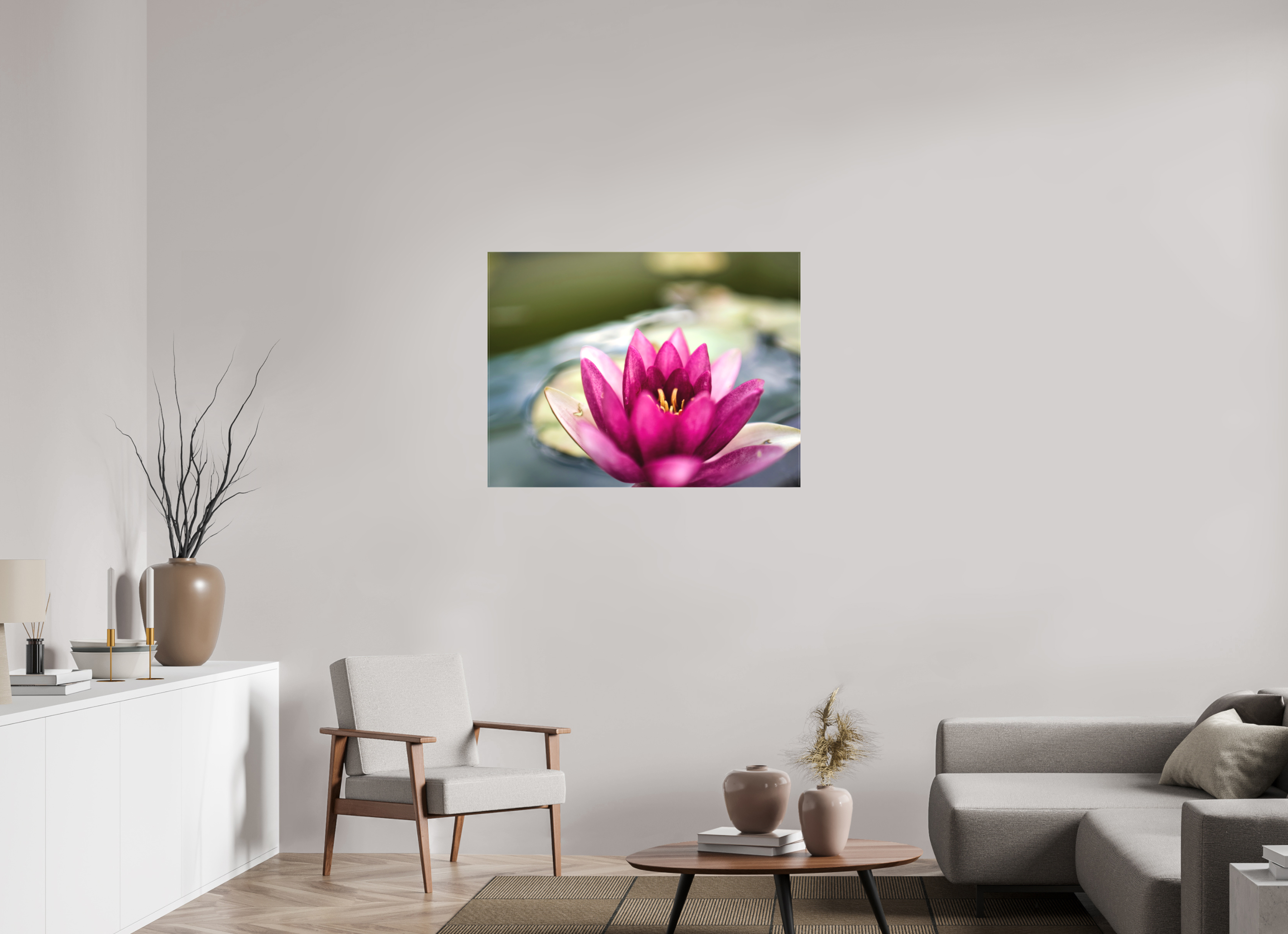 100 x 75 cm, Canvas Water Lily Grace – Stillness in Bloom