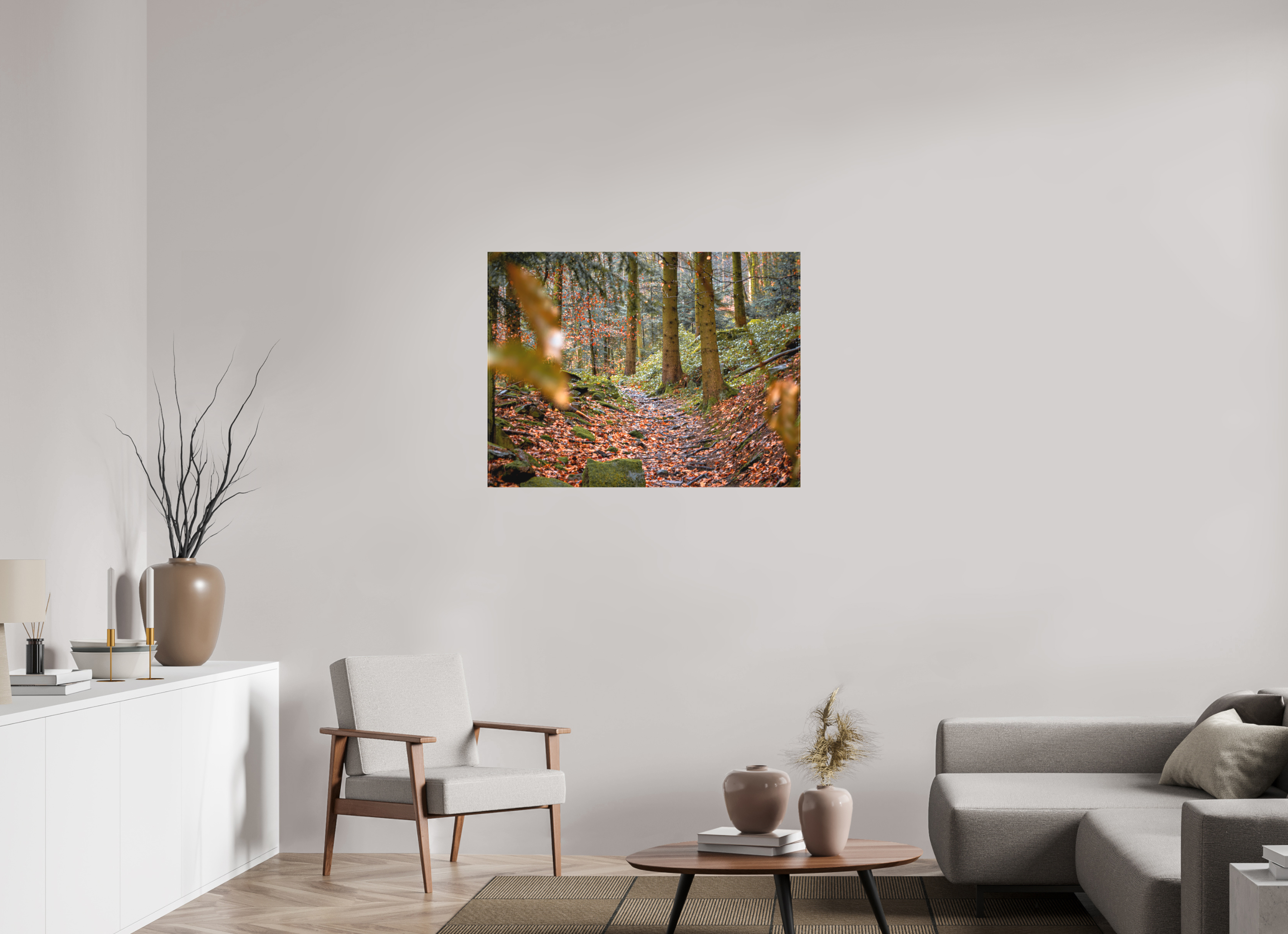 100 x 75 cm, Canvas Autumn Path – Quiet Steps Through the Woods