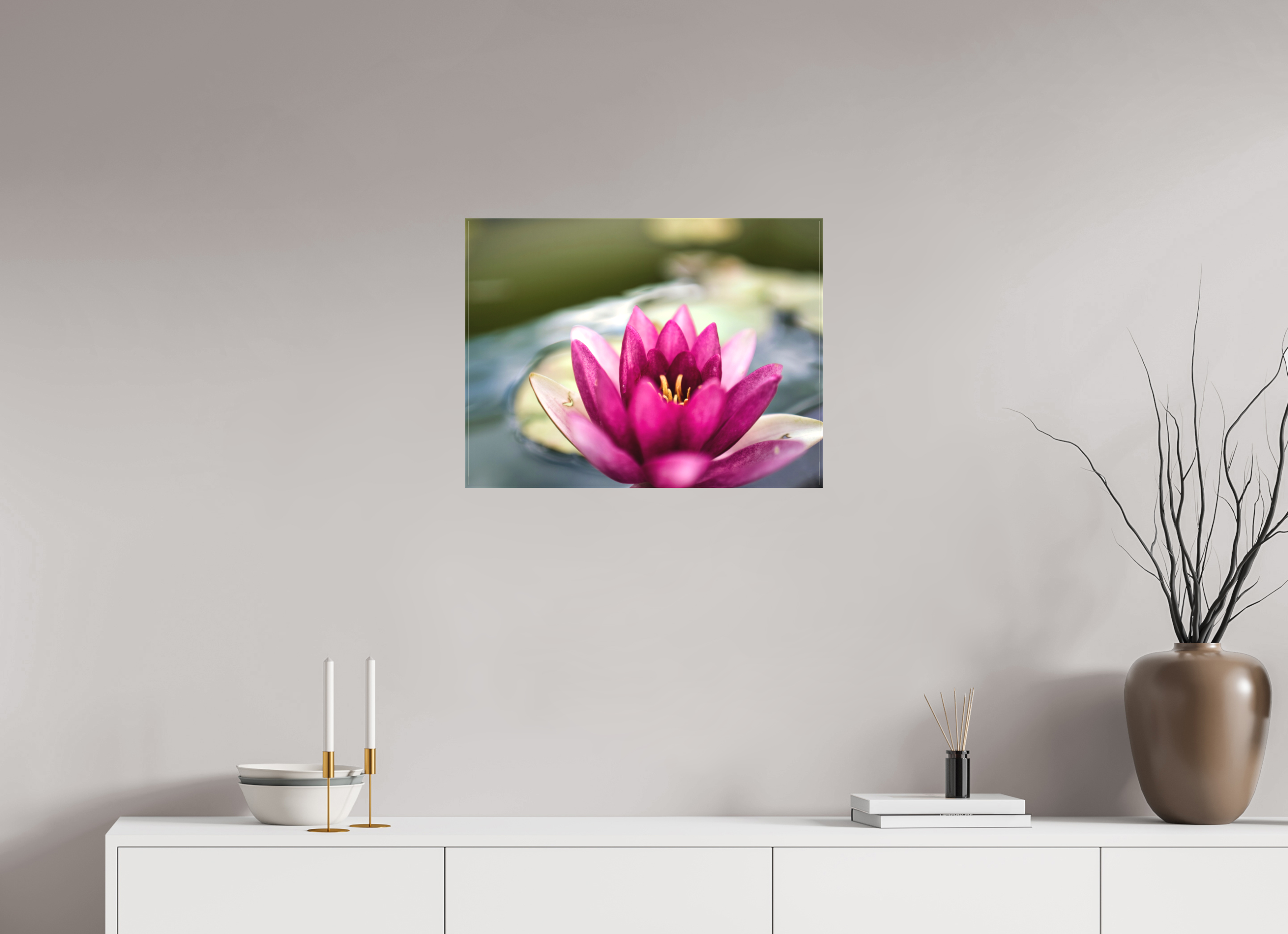 60 x 45 cm, Canvas Water Lily Grace – Stillness in Bloom