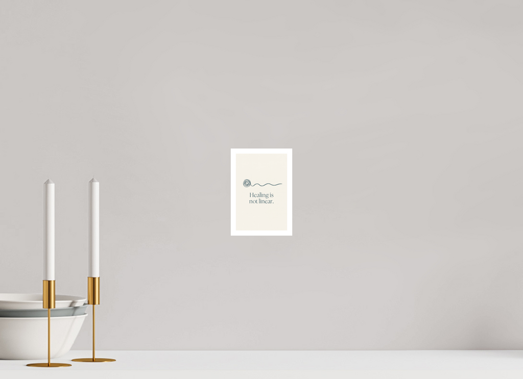 10 x 15 cm, Poster Healing Is Not Linear – Minimalist Affirmation Art