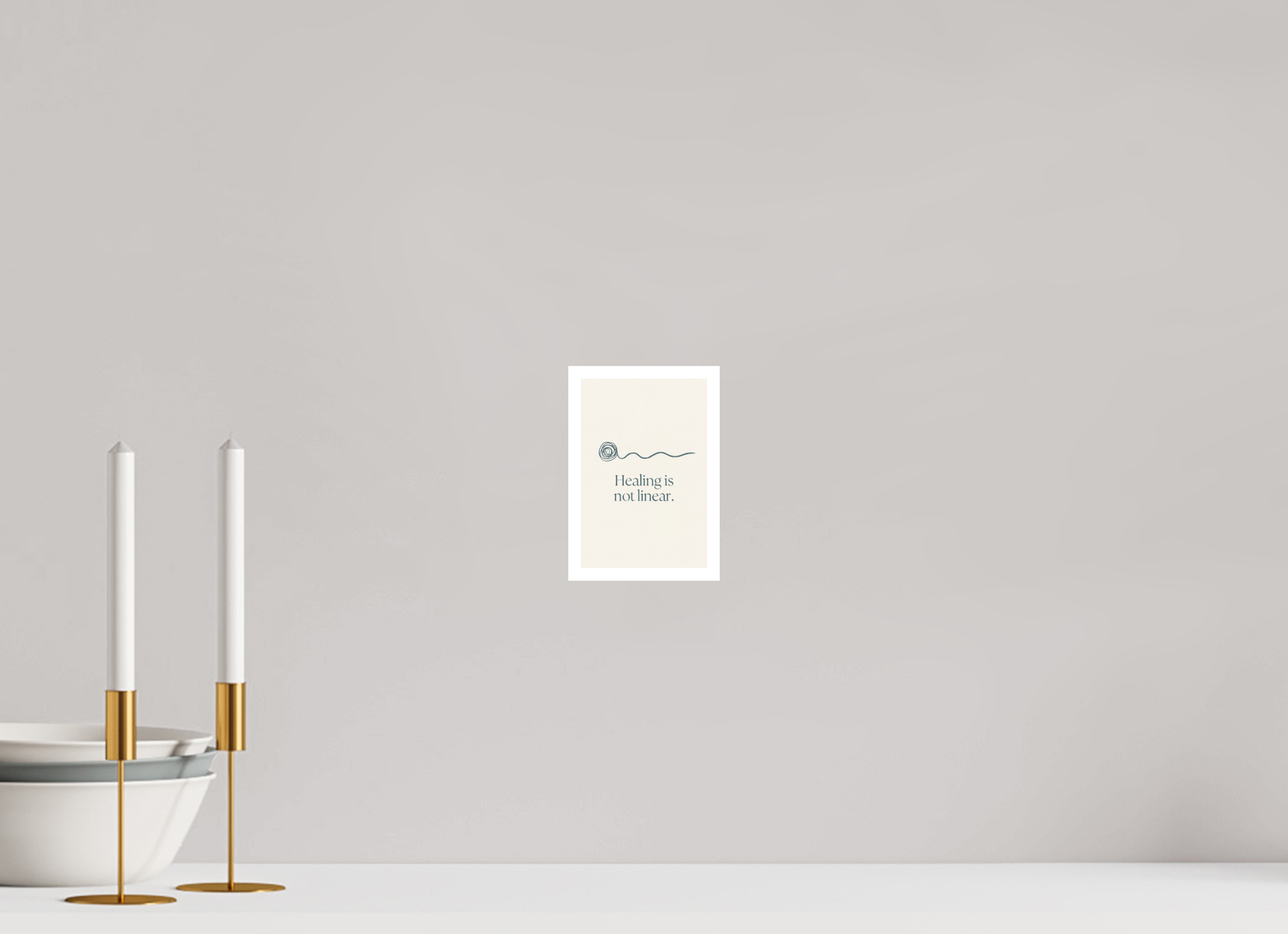10 x 15 cm, Poster Healing Is Not Linear – Minimalist Affirmation Art