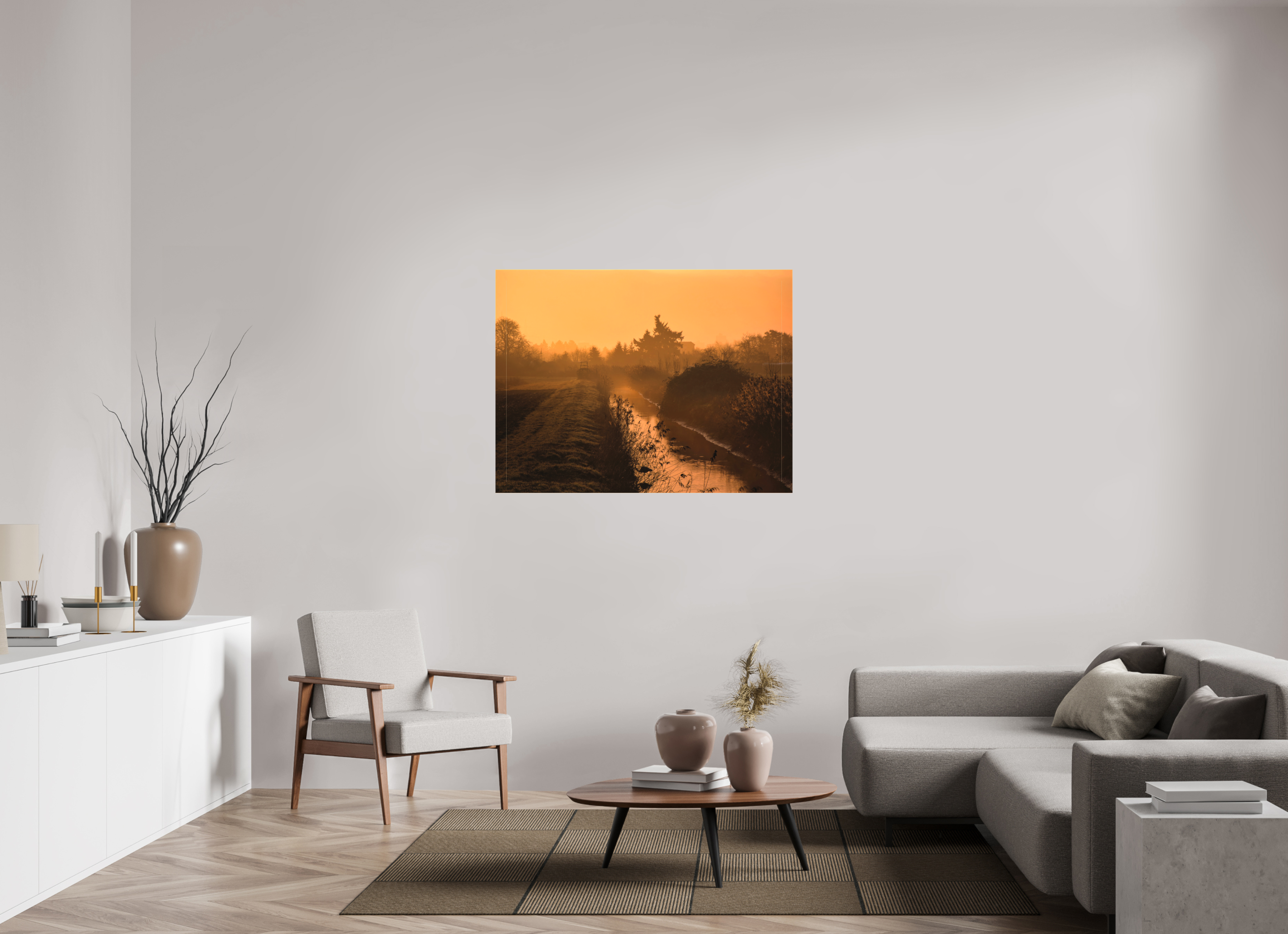 120 x 90 cm, Canvas Path to Stillness: The Golden Morning
