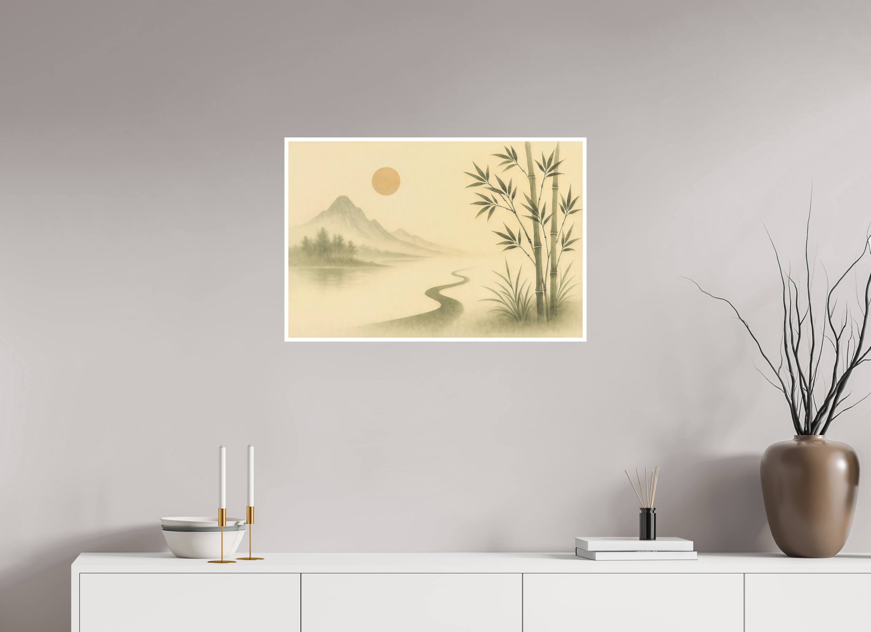 75 x 50 cm, Poster Silent River – Path Through the Mist
