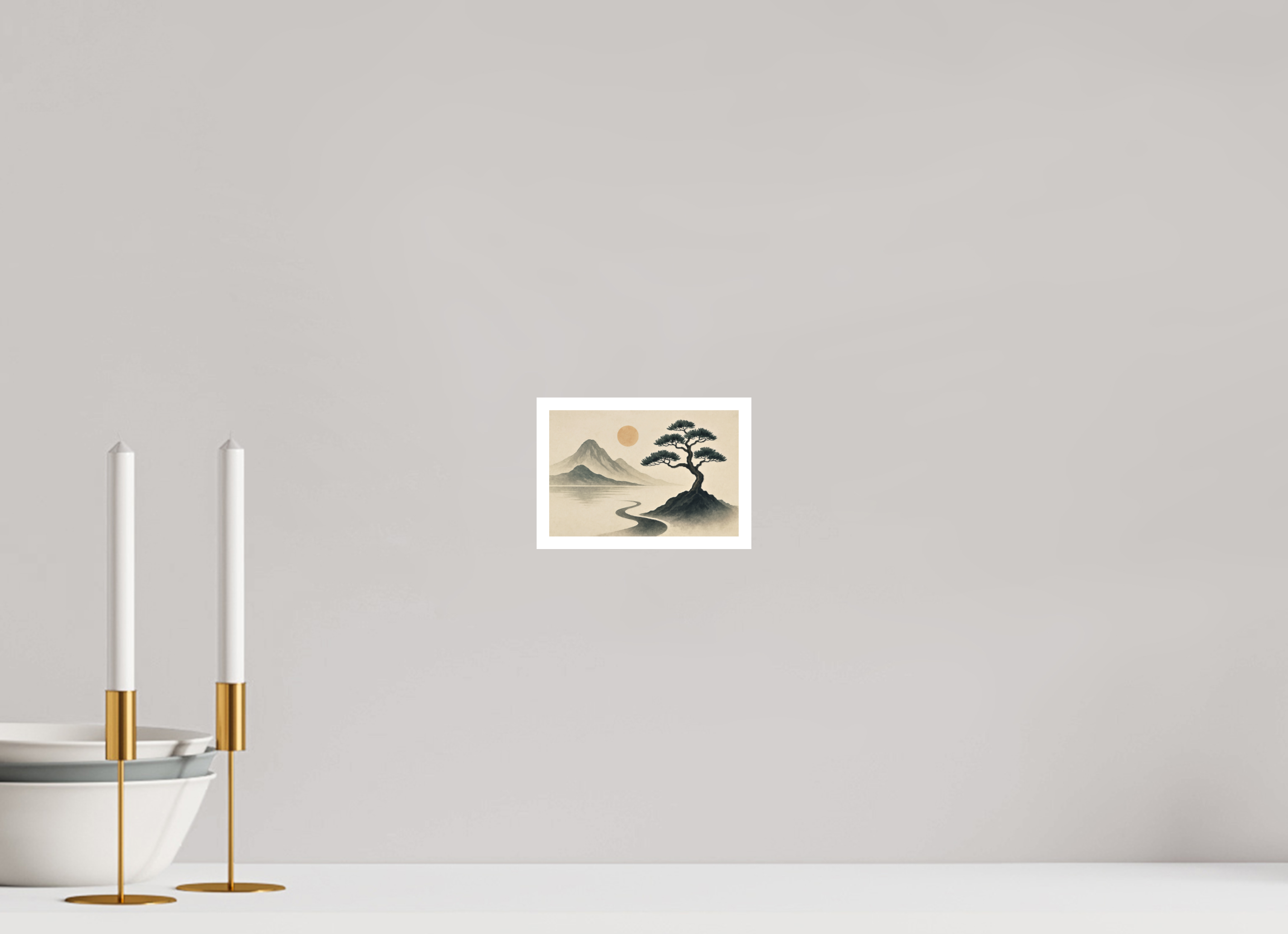 15 x 10 cm, Poster Solitary Path – Light Over Quiet Mountains