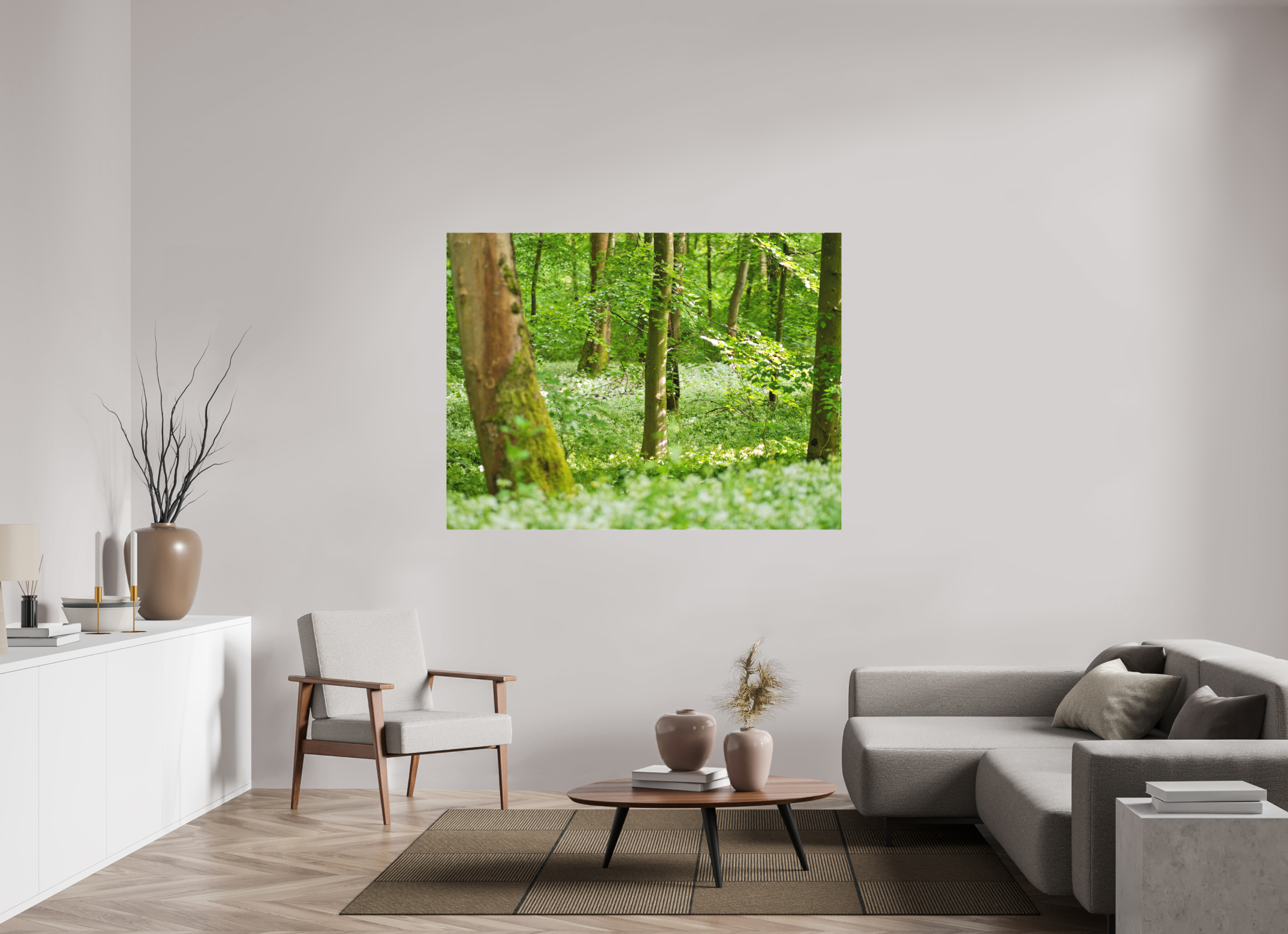 160 x 120 cm, Canvas Forest Bloom – Whispering Spring Light