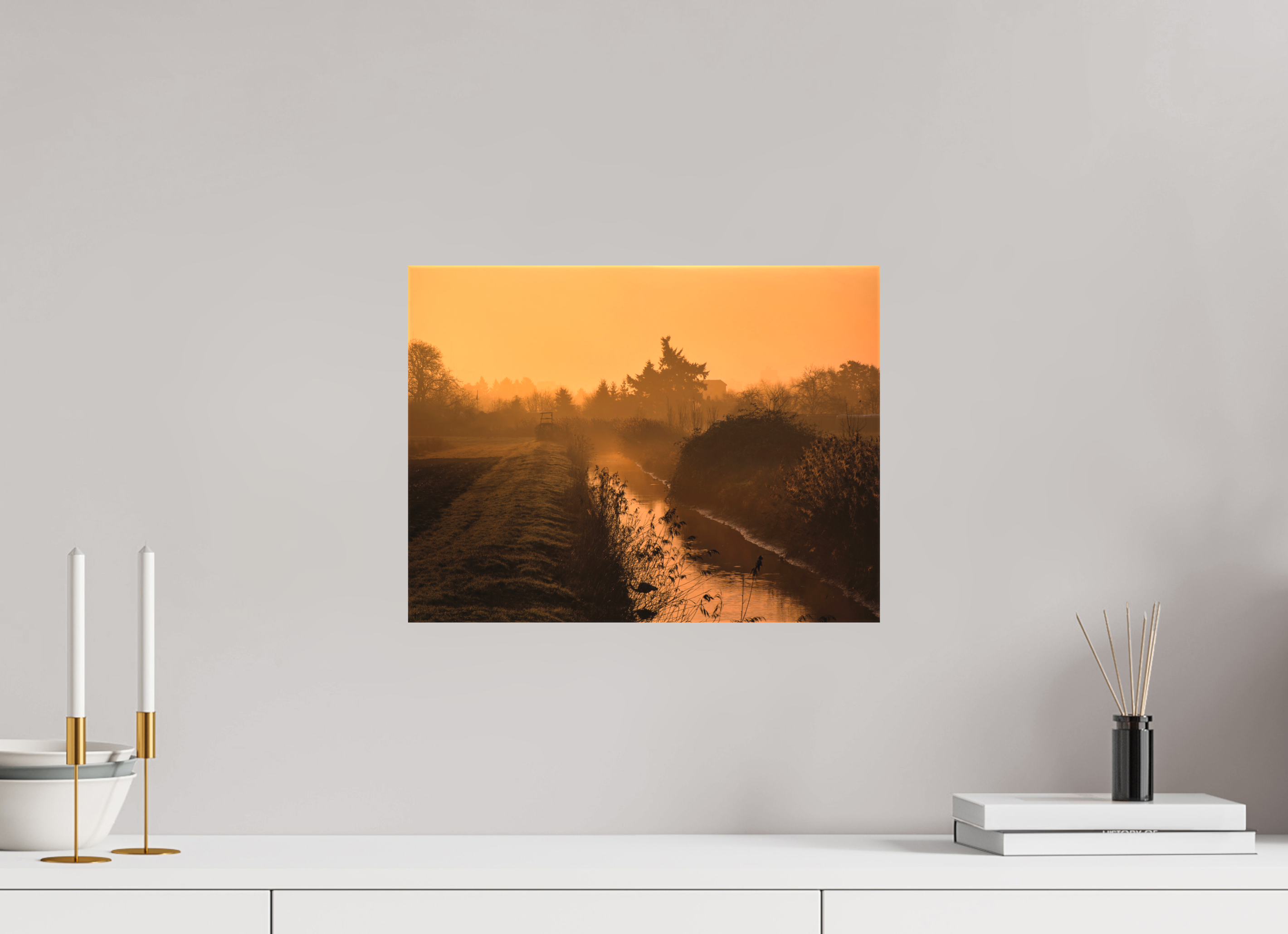 40 x 30 cm, Canvas Path to Stillness: The Golden Morning