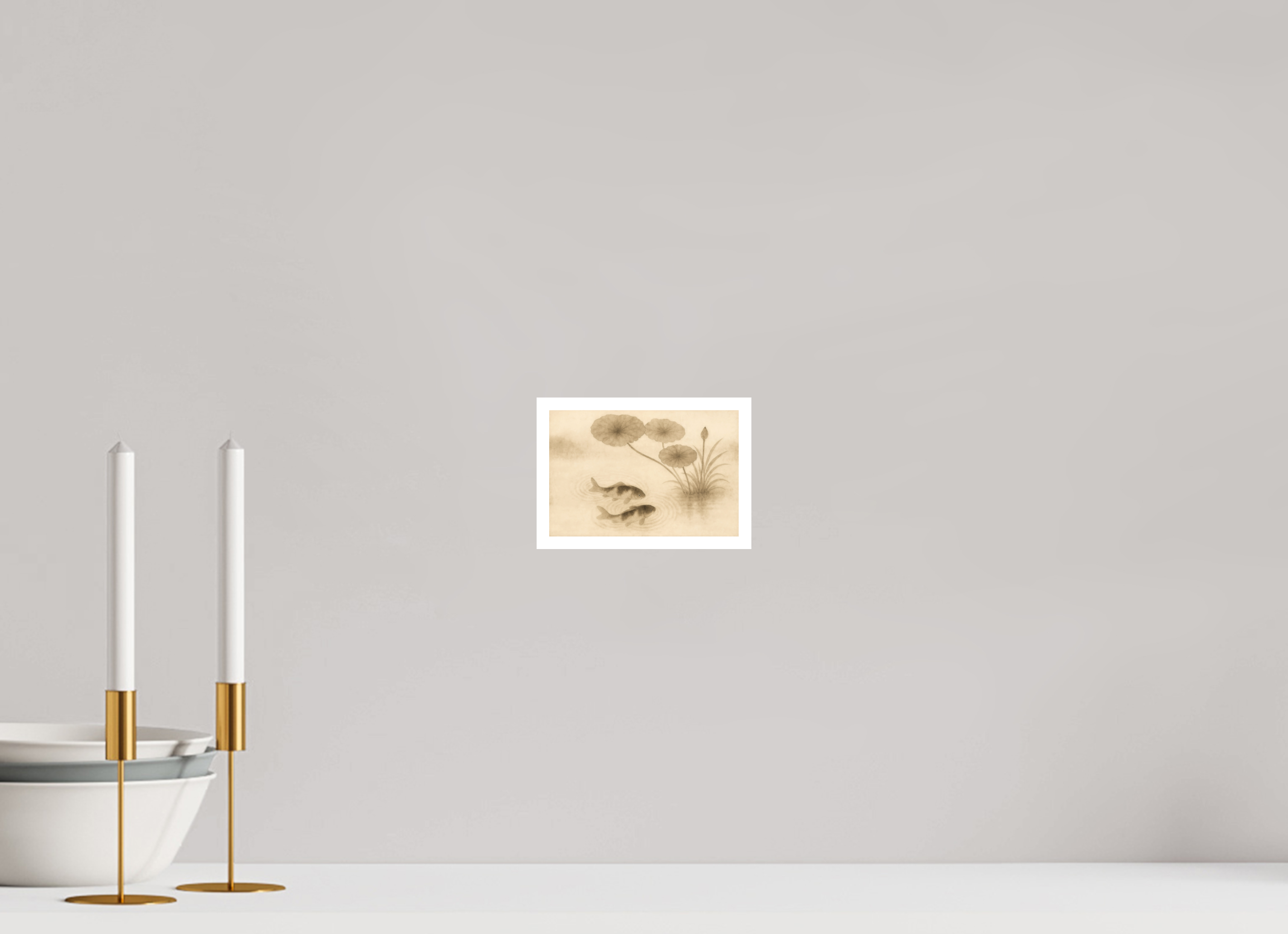 15 x 10 cm, Poster Koi & Lotus – Harmony in Still Water