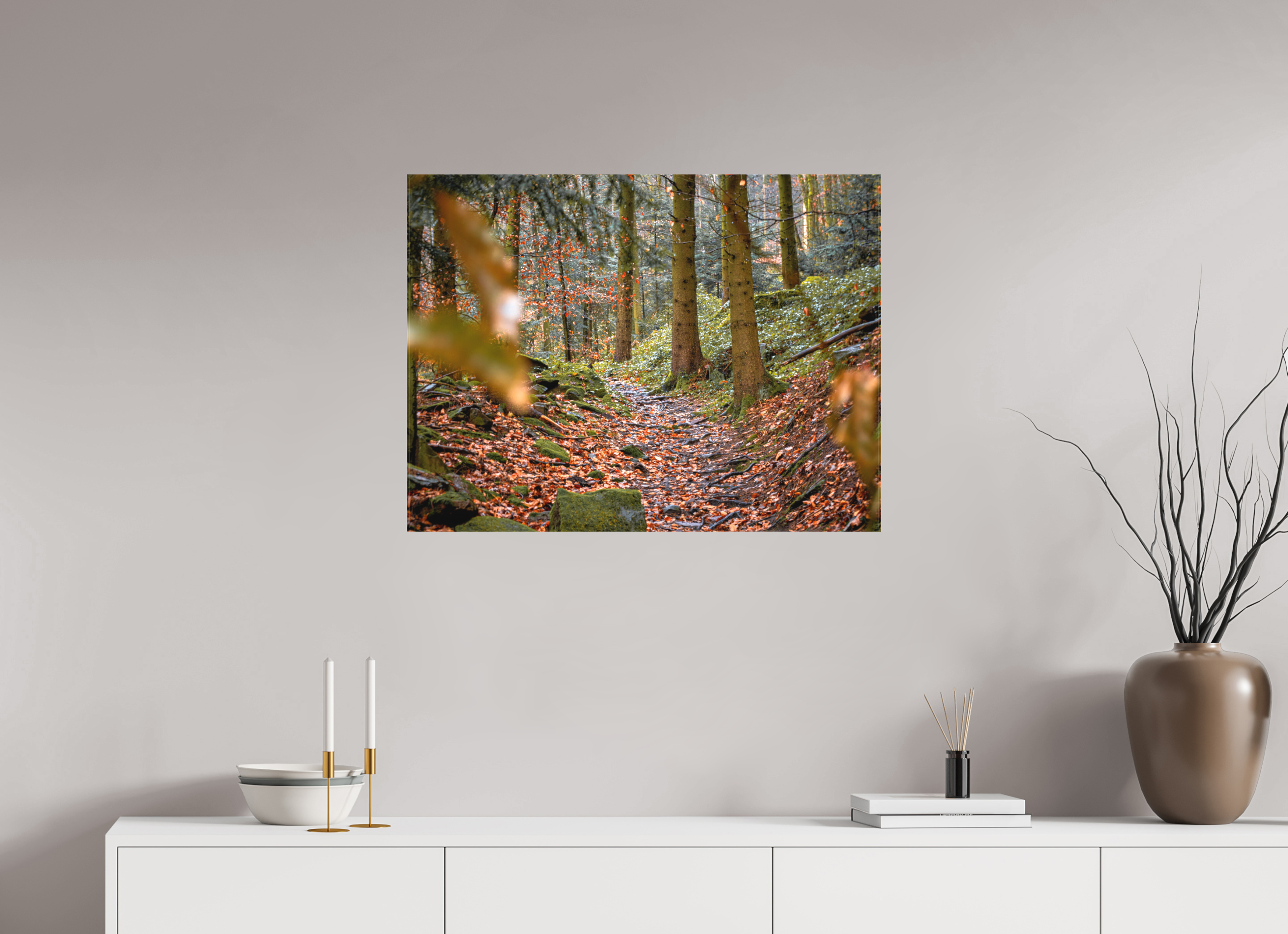80 x 60 cm, Canvas Autumn Path – Quiet Steps Through the Woods
