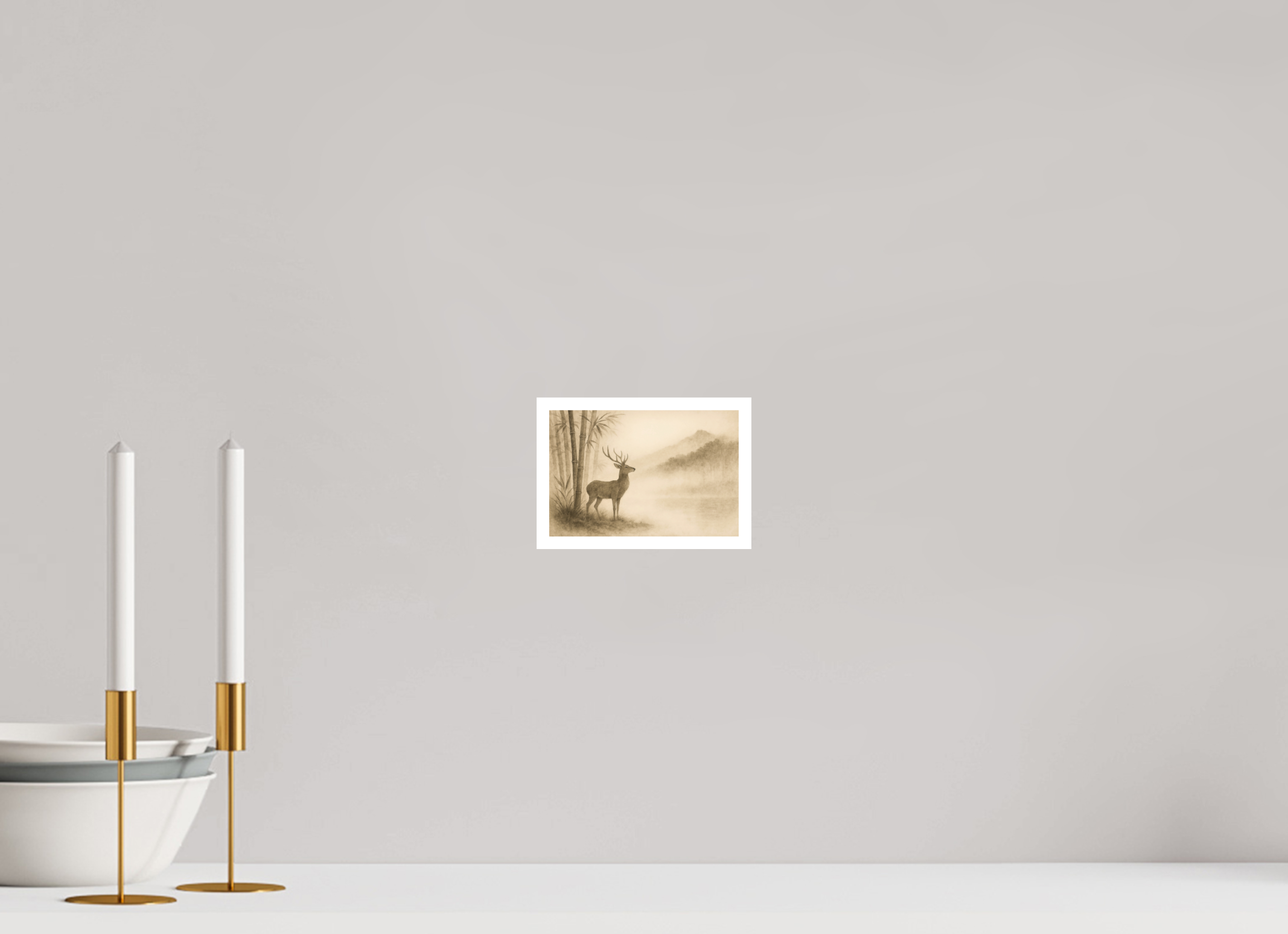 15 x 10 cm, Poster Deer in the Mist – Quiet Strength