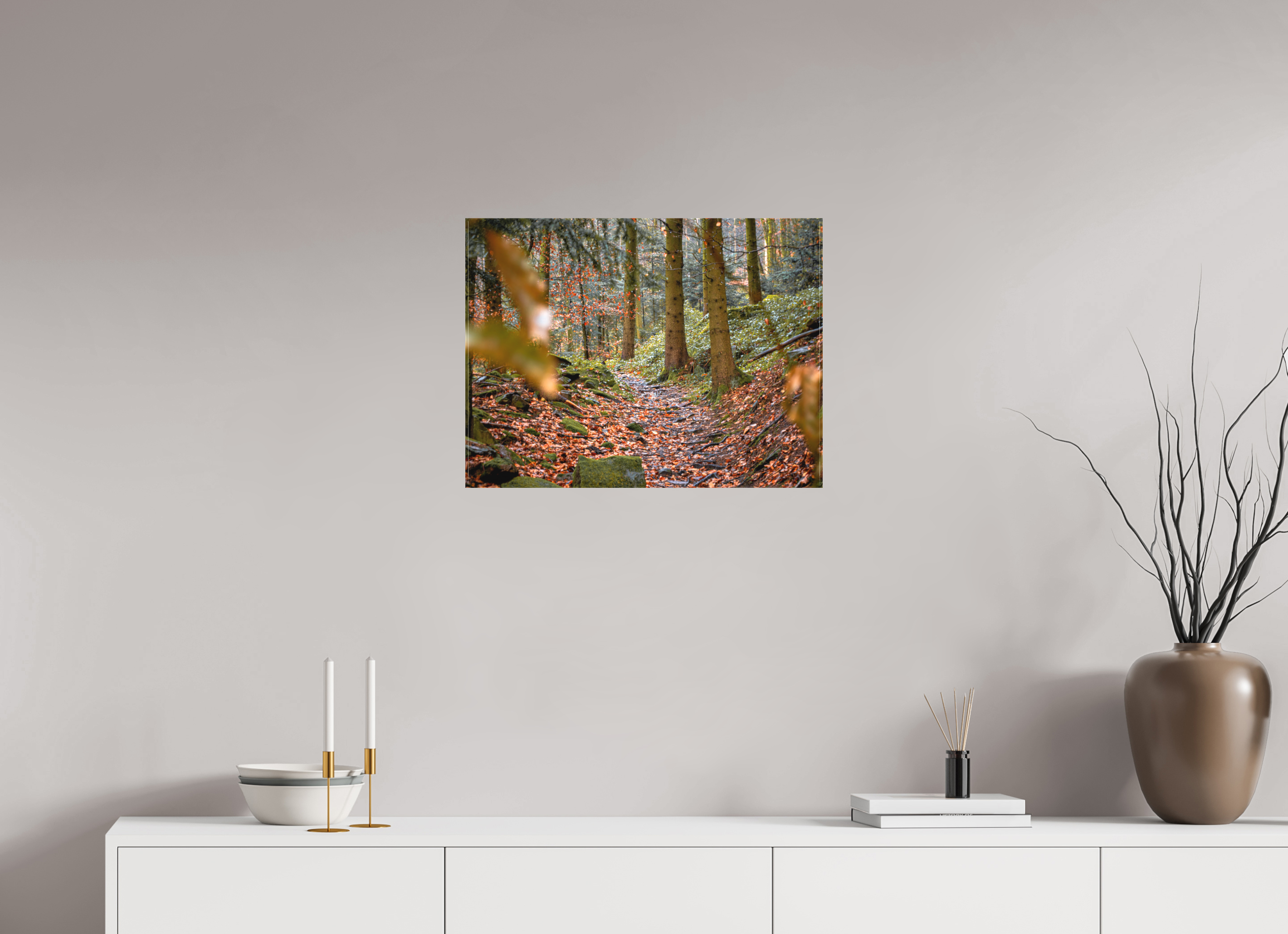 60 x 45 cm, Canvas Autumn Path – Quiet Steps Through the Woods