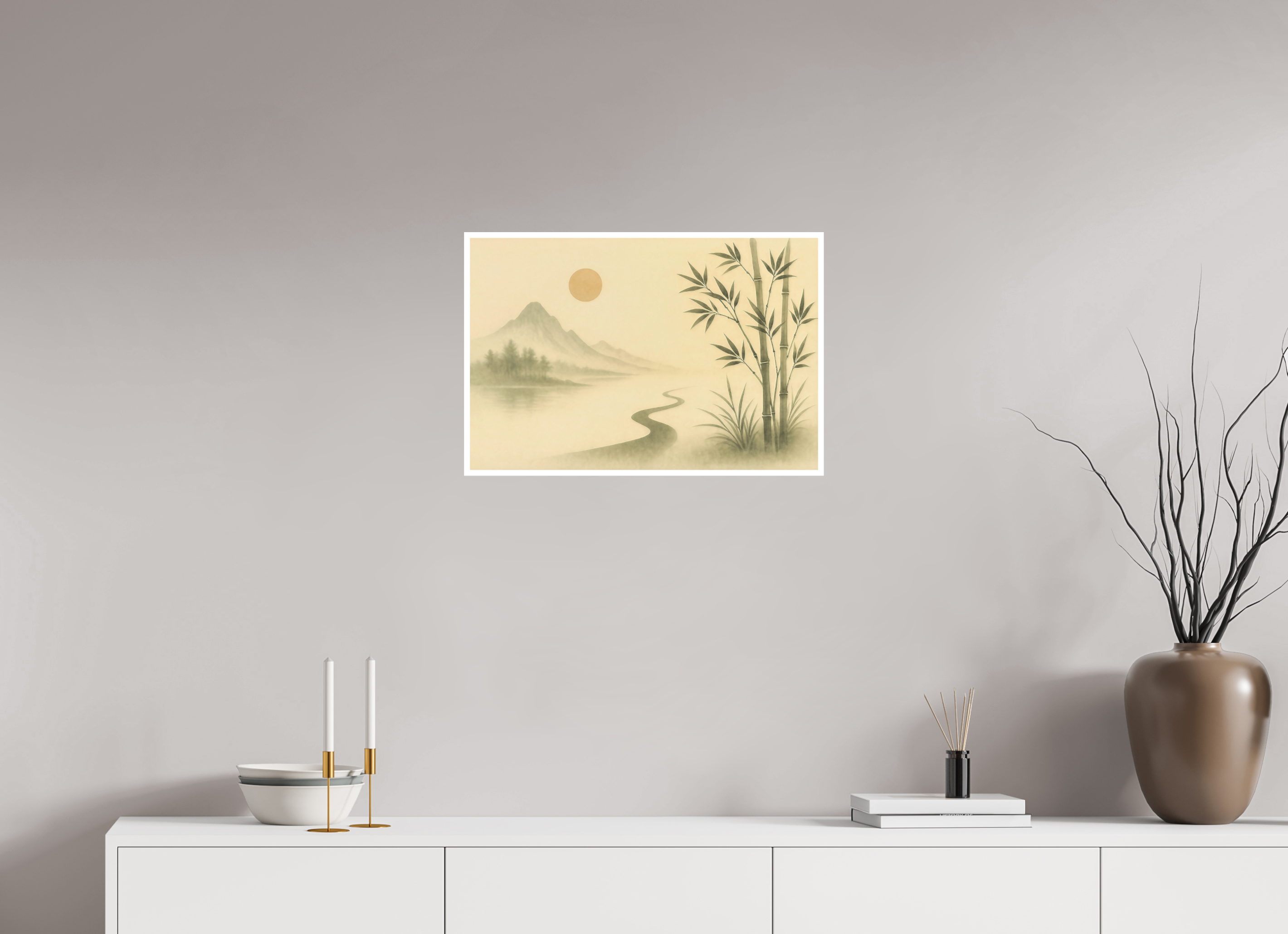 60 x 40 cm, Poster Silent River – Path Through the Mist