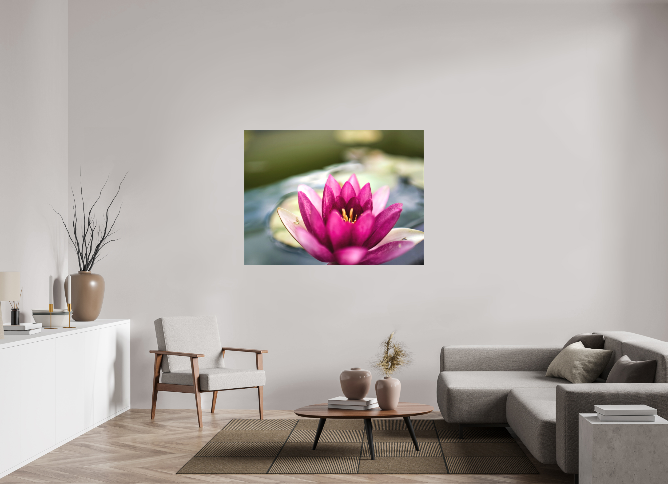 140 x 105 cm, Canvas Water Lily Grace – Stillness in Bloom