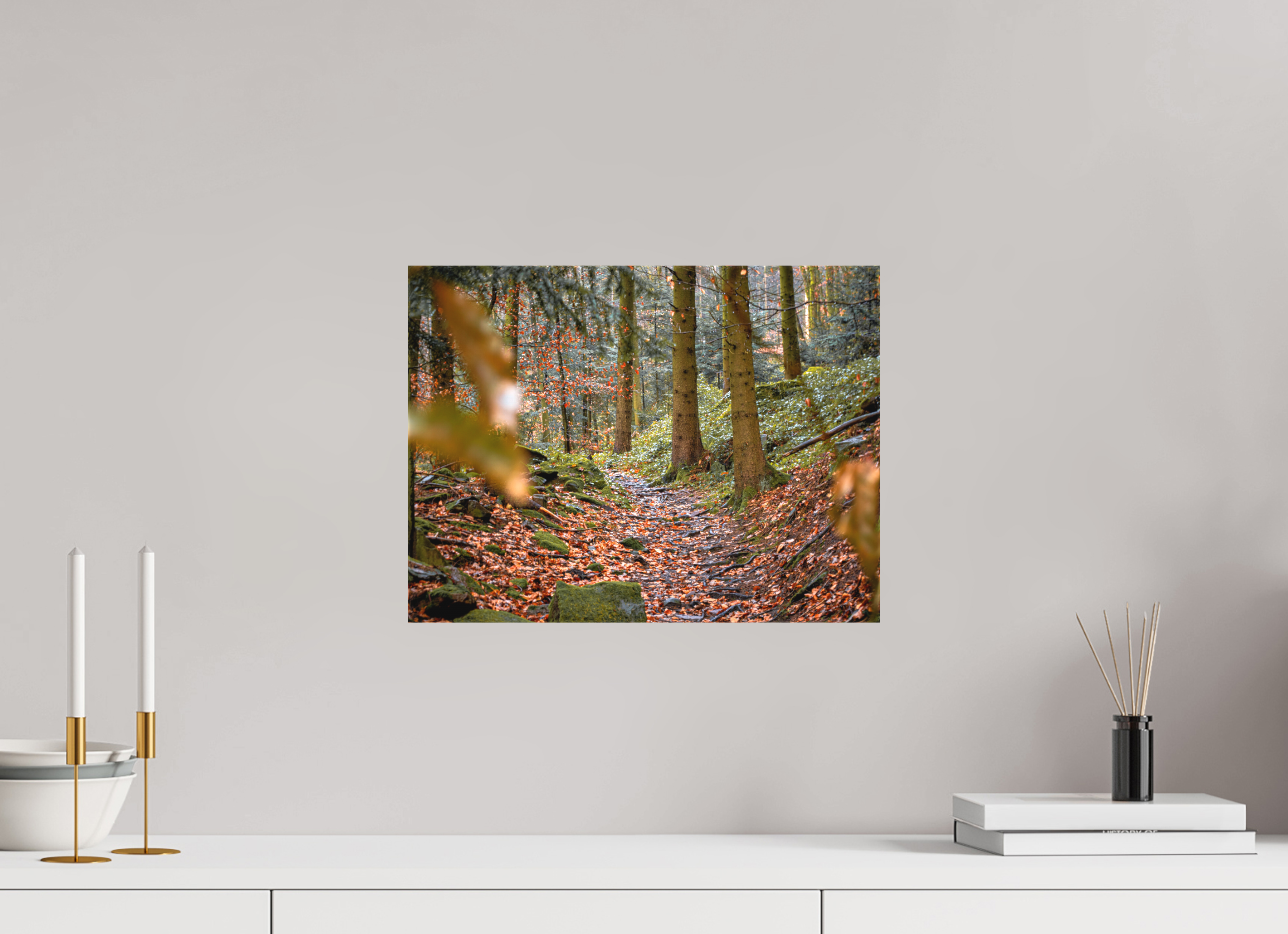 40 x 30 cm, Canvas Autumn Path – Quiet Steps Through the Woods