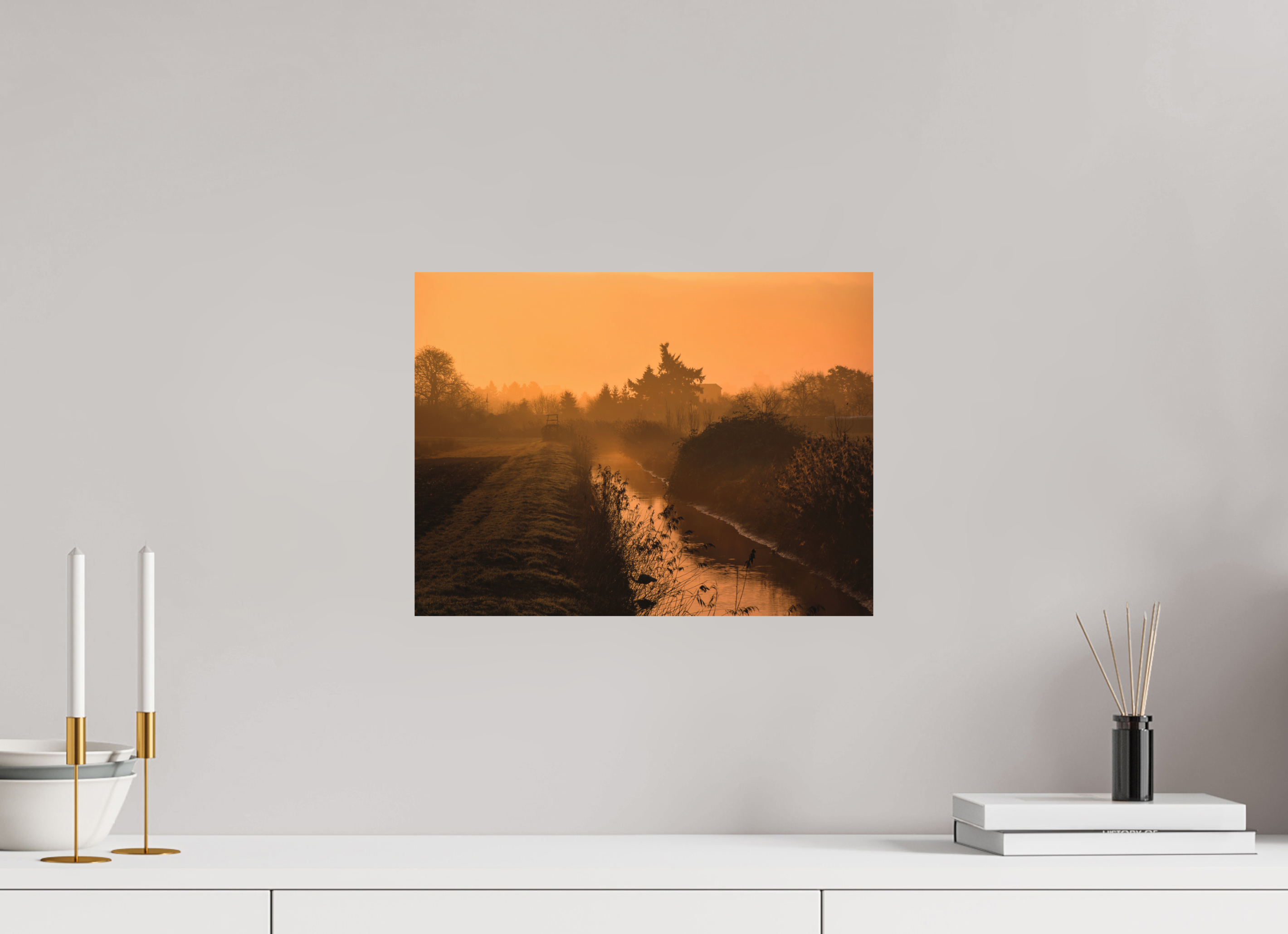 40 x 30 cm, Aluminum Dibond Path to Stillness: The Golden Morning