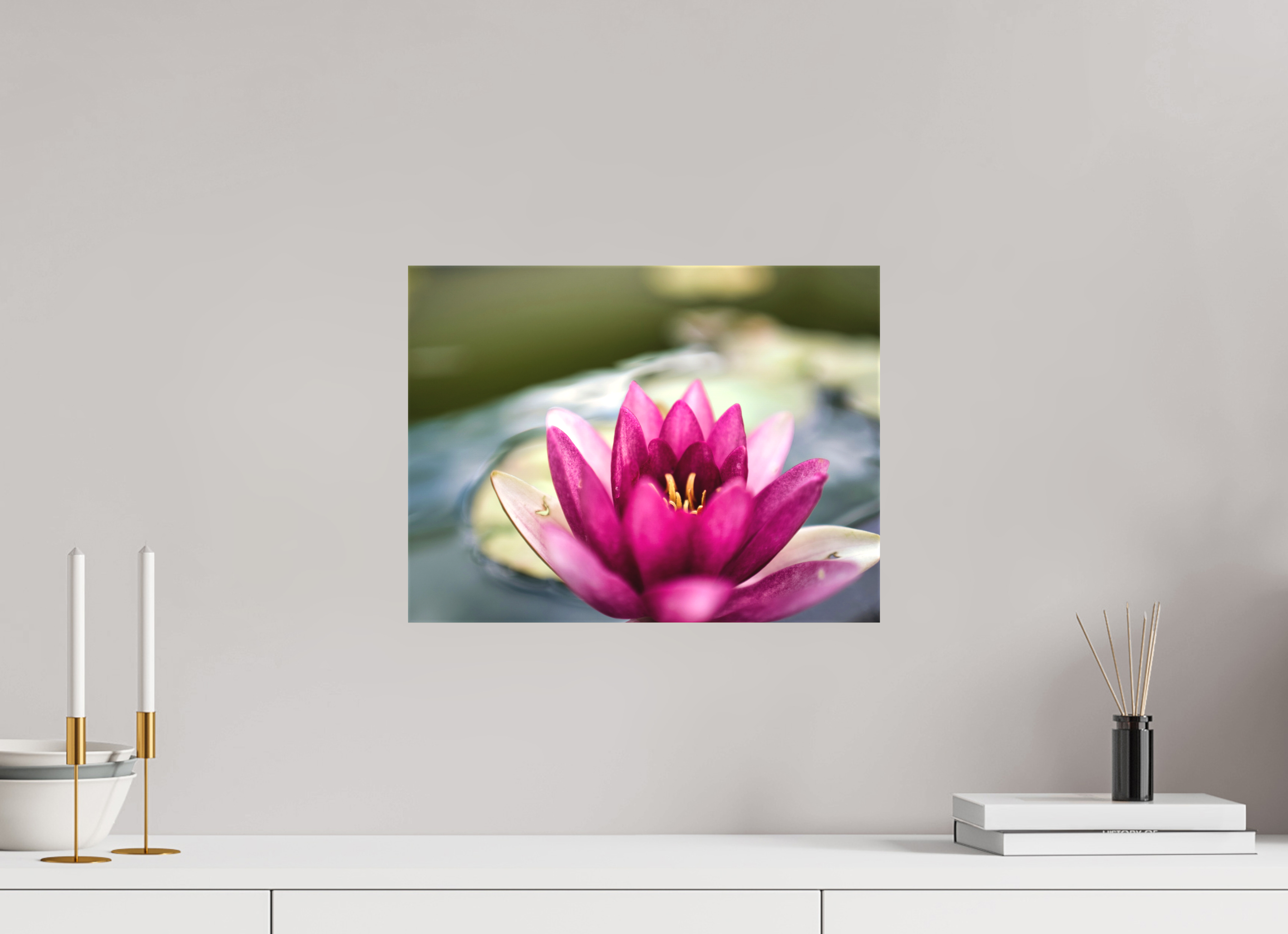40 x 30 cm, Canvas Water Lily Grace – Stillness in Bloom